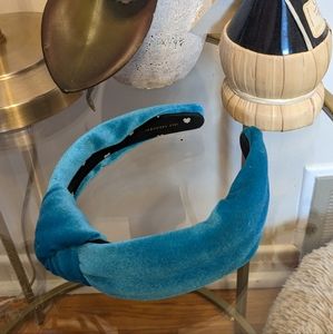 Lele Sadoughi Turquoise Velvet Headband
